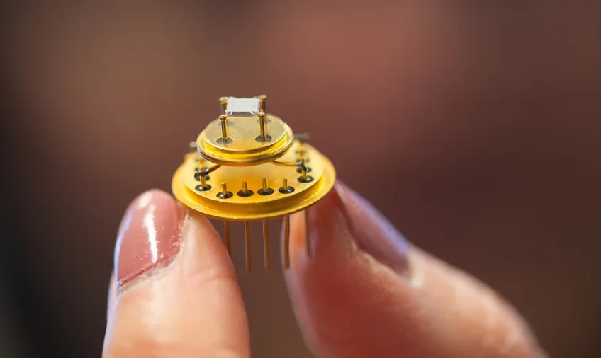 Image: One of 32 sensors in the electronic nose (Photo courtesy of Linköping University)